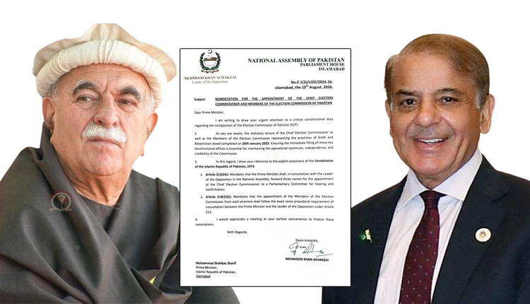 محمود خان اچکزئی کا وزیراعظم کو خط ، چیف الیکشن کمشنر کی تقرری کا مطالبہ